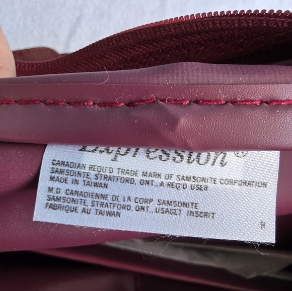 Samsonite Burgundy Zipped  Bag Carryon Tote - Picture 11 of 11